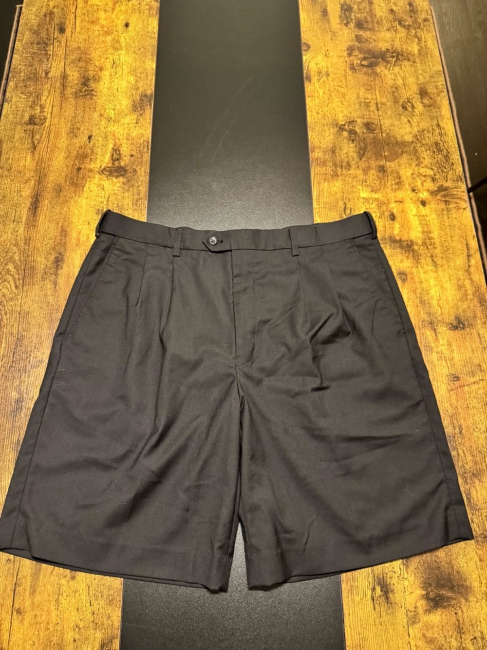 Bocaccio Golf Black Pleated Shorts Mens 36 Stretch Classic Fit 9” Inseam